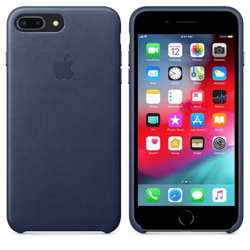 Apple Custodia in pelle per iPhone 8 Plus / 7 Plus - Blu notte Apple Custodia in pelle per iPhone 8 Plus / 7 Plus - Blu notte
